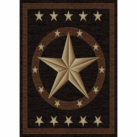 MAYBERRY RUG 5 ft. 3 in. x 7 ft. 3 in. Hearthside Western Star Ebony Area Rug HS3683 5X8